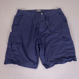 CSG Cargo Shorts Men's Size 40 Navy Blue Cotton Drawstring Utility 100% Cotton